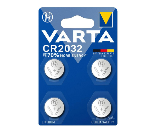 VARTA Litowe Baterie Pastylkowe CR2032 (4 szt.) 6032101404 - 1456633 - zdjęcie